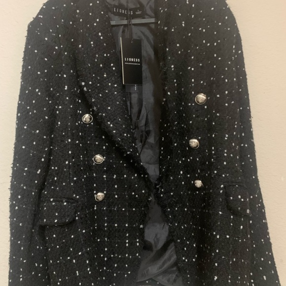 Lioness Black and White Tweed Blazer - Picture 4 of 4